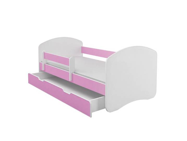 Lit Enfant Bébé ACMA II - Rose - 180x80 - Avec Tiroir et Matelas
