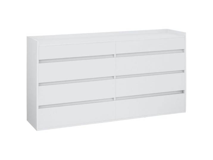 Kosmo - Commode Avec 8 Tiroirs En Mélaminé Blanc