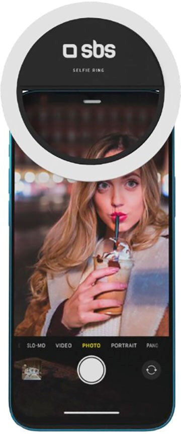 SBS Selfie Ring Light Mini til Smartphone - Sort
