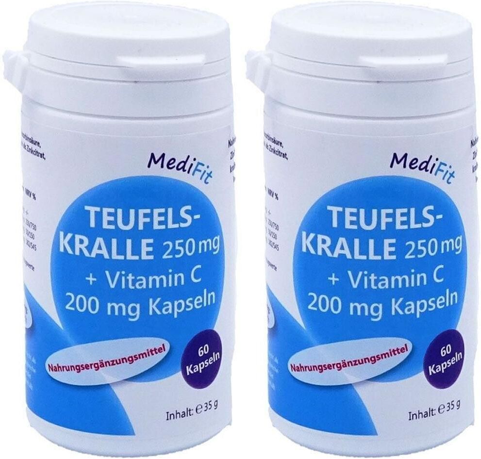 Medifit Teufelskralle 250 mg+Vitamin C 200 mg Kapseln 2x 2x60 St