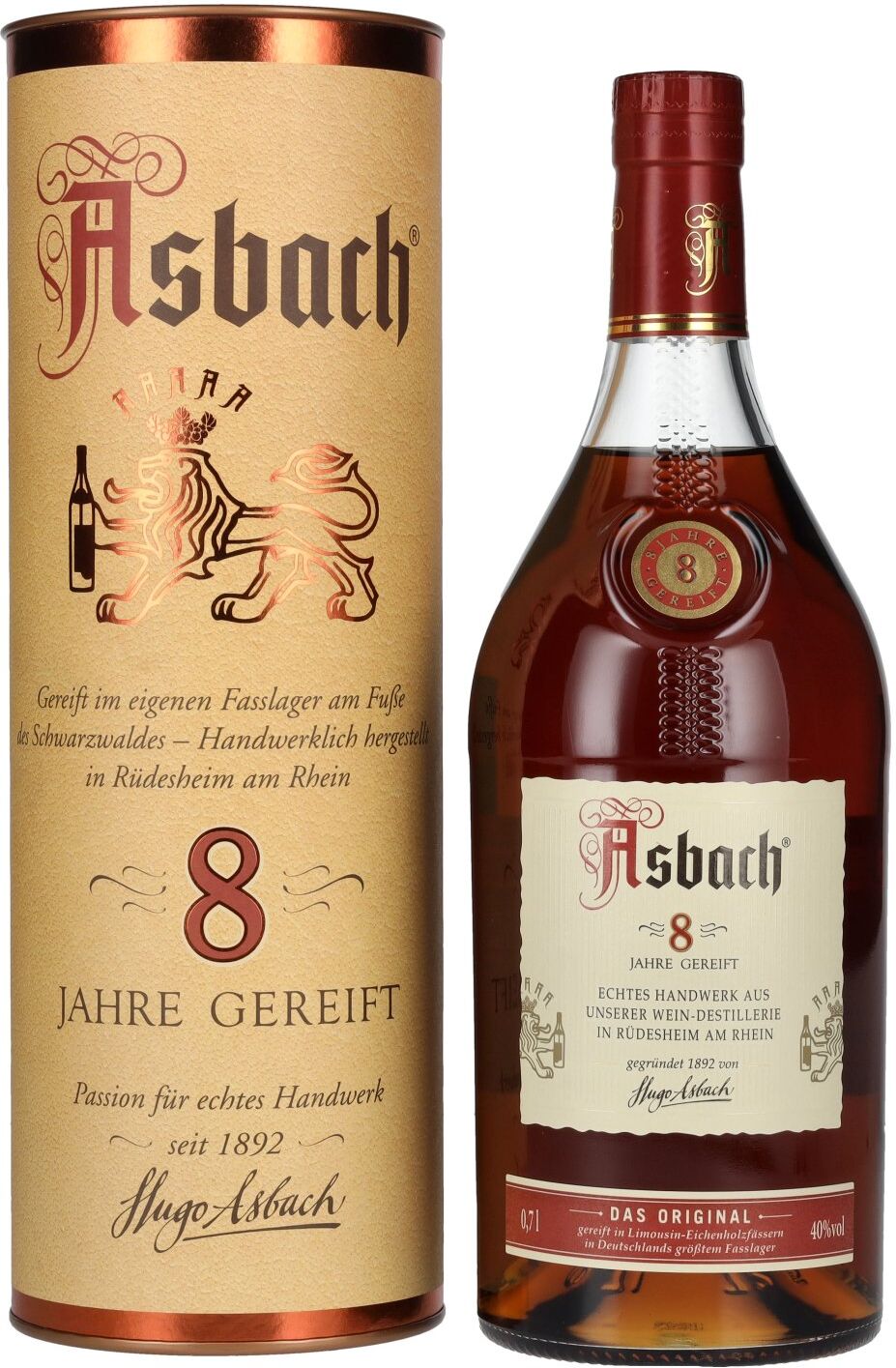 Asbach Privatbrand 8 Years 40% Vol. 0,7l in Geschenkbox