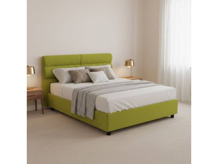 Lit une place et demie Briosco Dmora en tissu vert
