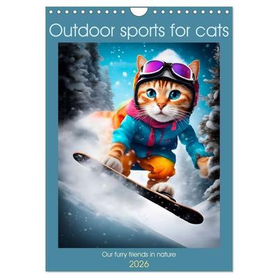 Outdoor sports for cats (Wall Calendar 2026 DIN A4 portrait), CALVENDO 12 Month Wall Calendar