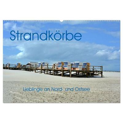 Strandkörbe - Lieblinge an Nord- und Ostsee (Wandkalender 2027 DIN A2 quer), CALVENDO Monatskalender