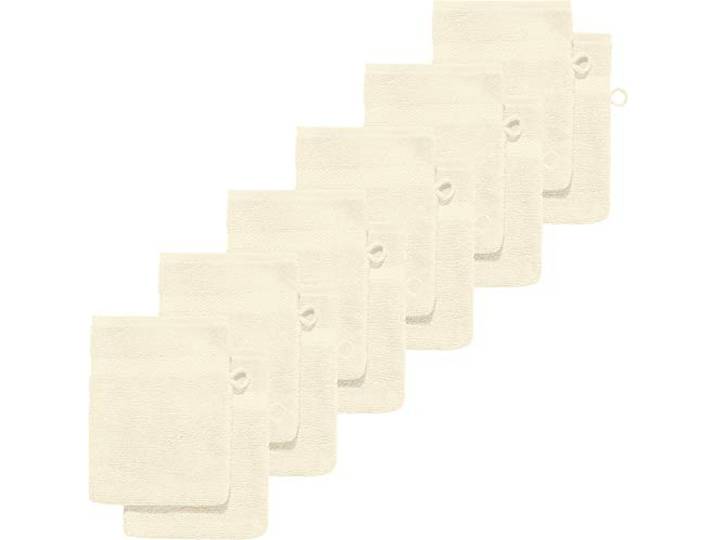 Erwin Müller Waschhandschuh 12er-Pack, Serie Sindelfingen, 100% Baumwolle Natur Größe 15x21 cm - Kochfest und trocknergeeignet, saugstarke, langlebige Wohlfühlqualität