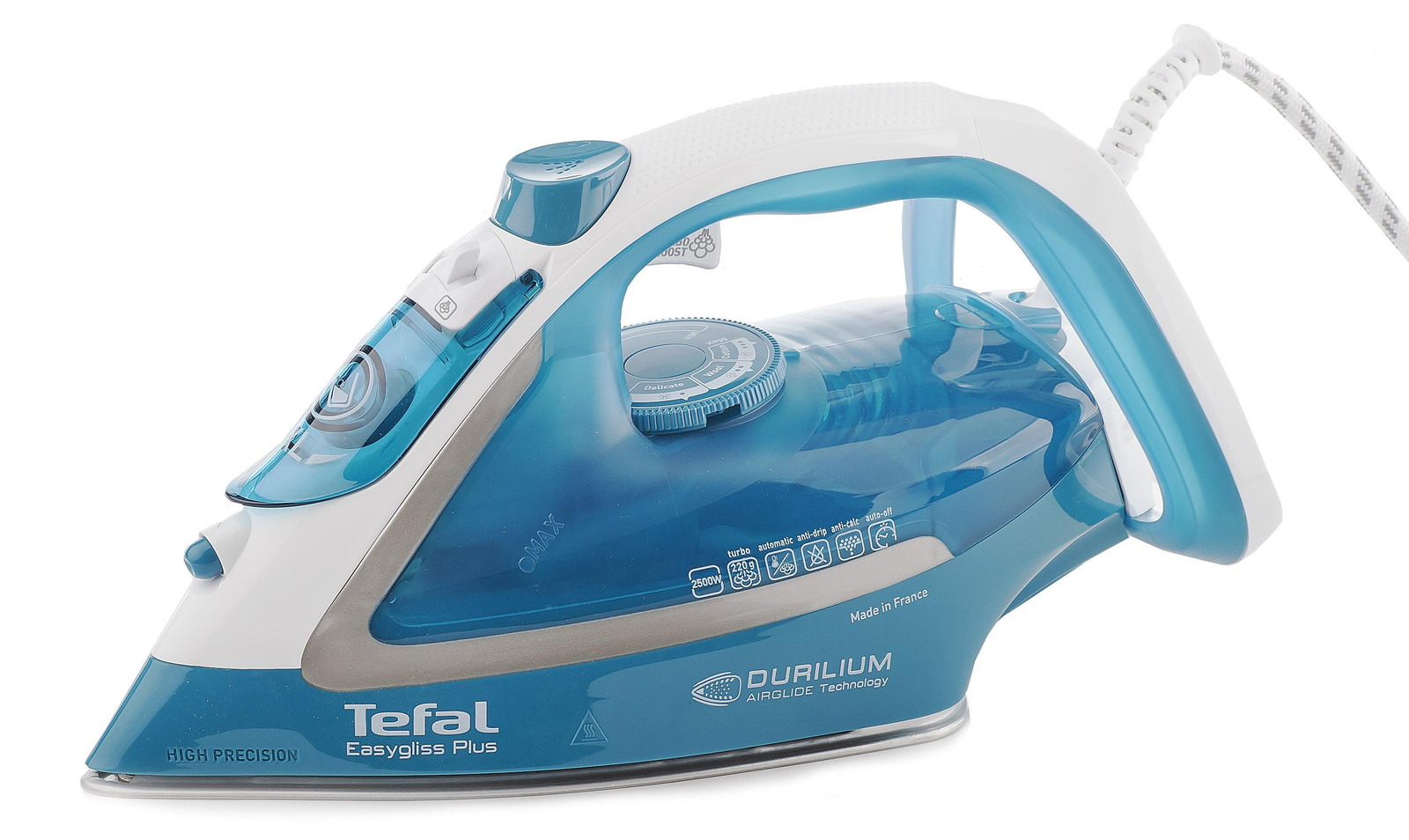 Tefal Easygliss Plus Dampfbügeleisen FV5737 - Turkoois/Wit