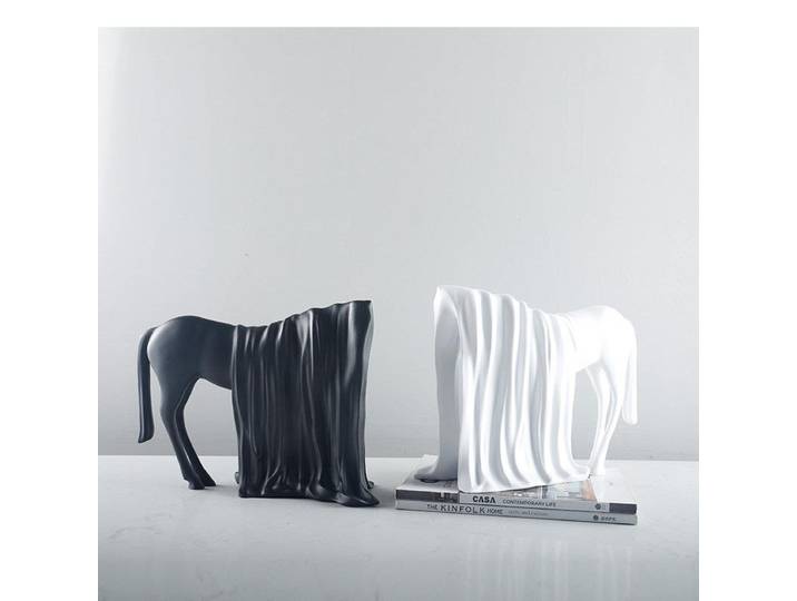 Sculpture abstraite en résine demi-cheval, décoration esthétique pour chambre, artisanat, statue, ornement de bureau