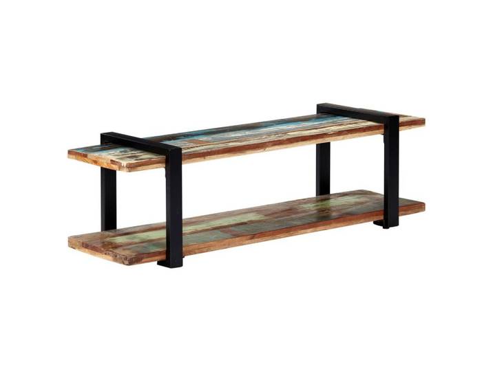furnicato TV-Schrank TV-Regal aus recyceltem Massivholz mit pulverbeschichteten Eisenbeinen (1-St)