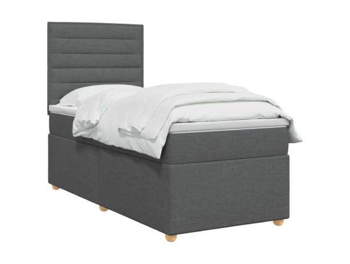 vidaXL Boxspringbett mit Matratze Dunkelgrau 90 x 200 cm Stoff Bietet perfekt ausgewogene Unterstützung, Anpassbar an deine Wunschhöhe, Praktische und energiesparende USB-Beleuchtung