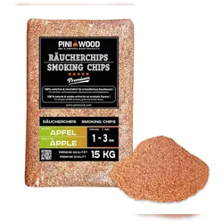 PINI 15 kg Räucherchips Apfel 1-3 mm Smoking Chips Räucherspäne