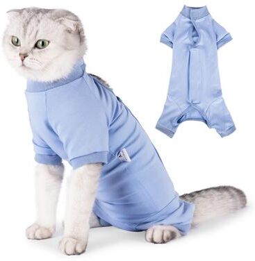 Uplift Treasures Cat Recovery Suit Alternative To E Collar blue l