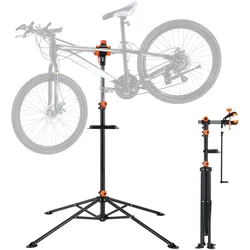 VEVOR Fahrradreparaturständer Fahrradmontageständer, Reparaturständer für Fahrräder, Schwerlast-Montageständer 36,3 kg, 1079,5–1900 mm Höhenverstellbarer Fahrradständer mit vier Standbeinen Schwarz
