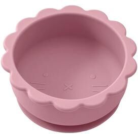 Uplifted Goods Cute Cartoon Lion Kids Silicone Suction Bowl powder Rose