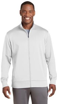 Sport-Tek ST241 Sport-Wick Fleece Full-Zip Jacket in White size Small
