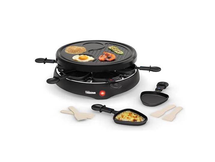 Tristar RA-2998 Raclette – Gourmetstel voor 6 personen – Grillplaat met crêpevorm