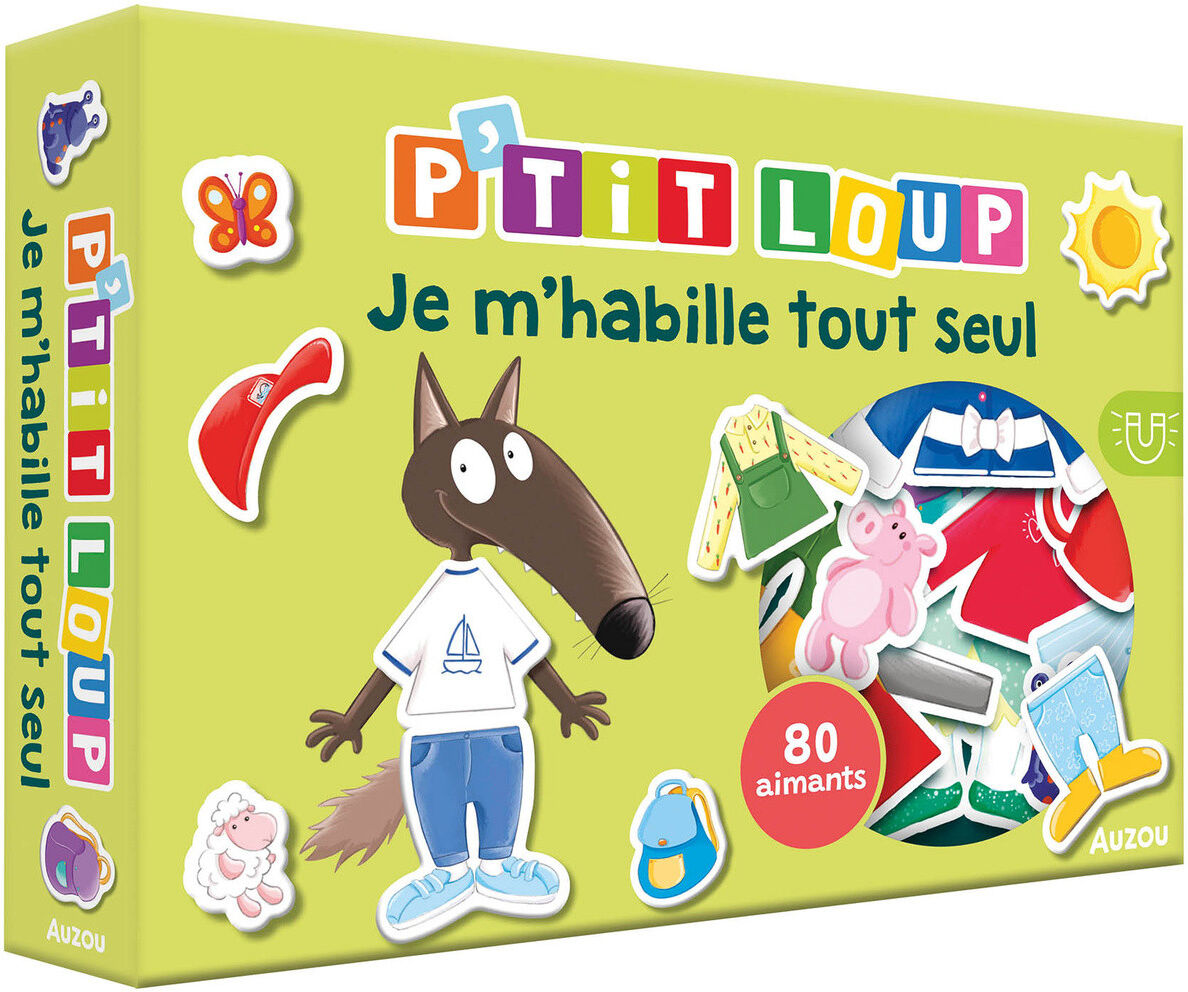Mon petit coffret aimanté P'tit Loup : Je m'habille tout seul - Auzou