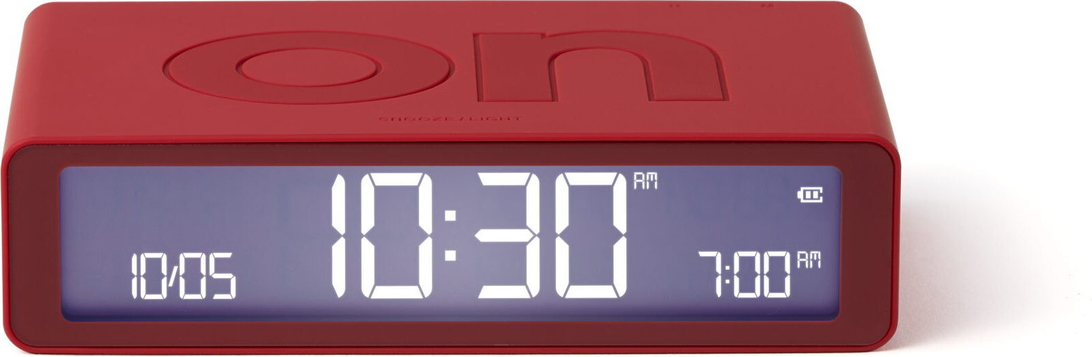 Lexon Flip Classic digitale wekker met LCD-display, rood
