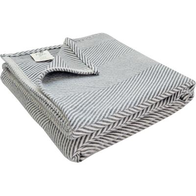 Wohndecke FRAMSOHN FROTTIER "Bio Flanell Wohndecke Fischgrät", grau (anthrazit), B:150cm L:200cm, Baumwolle, Wohndecken, Wohndecke, in dezenten Farbtönen, GOTS zertifiziert