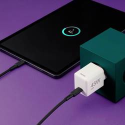 hama 00201983 Schnellladegerät, GaN, USB-C, Super-Mini-Charger, PD, 45 W, Weiß