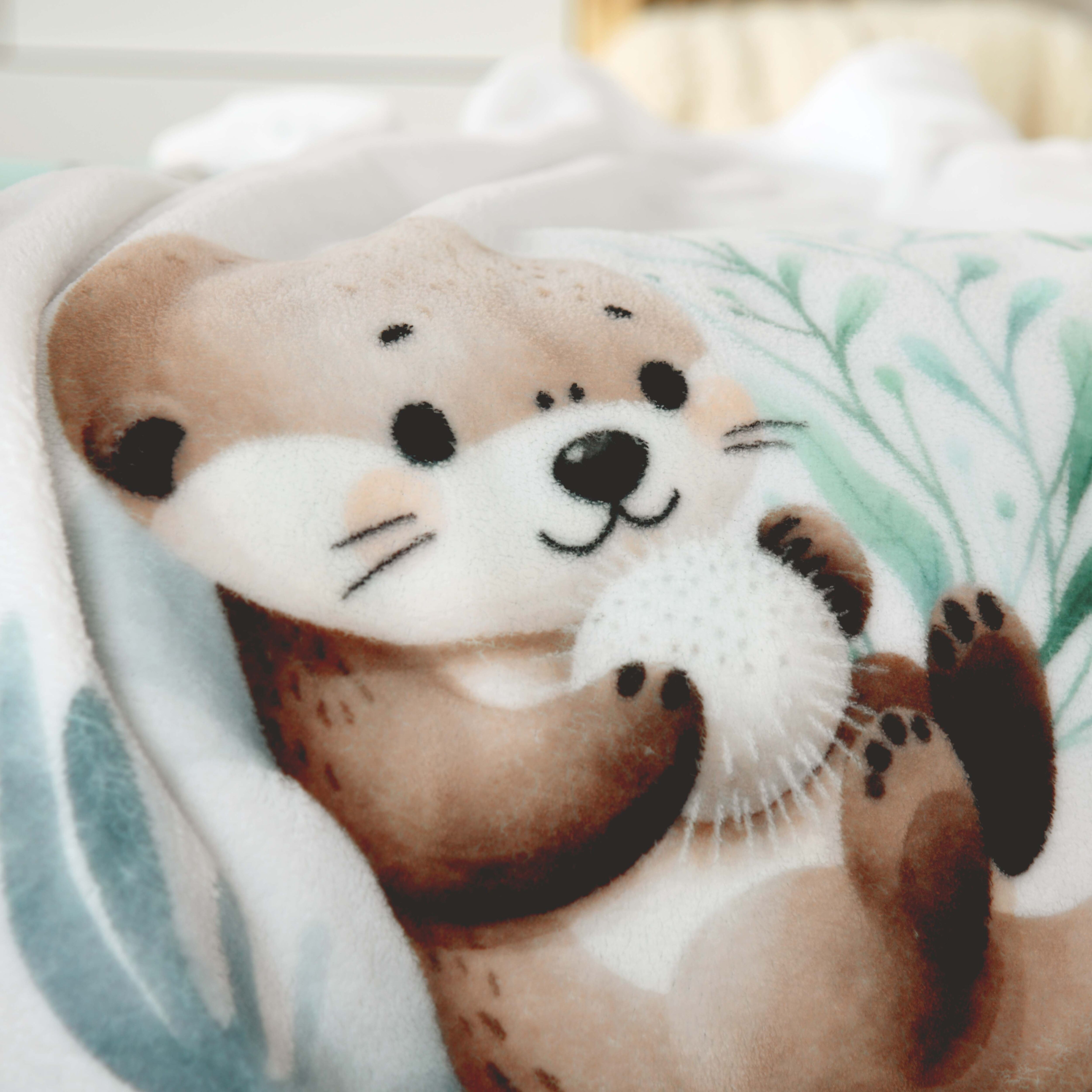 Babydecke BABY BEST "Schnuffel-Otter", weiss (multicolour), B:75cm L:100cm, Polyester, Wohndecken, Babydecke, Weich, leicht und ideal für jeden Tag. multicolour B/L: 75cm x 100cm