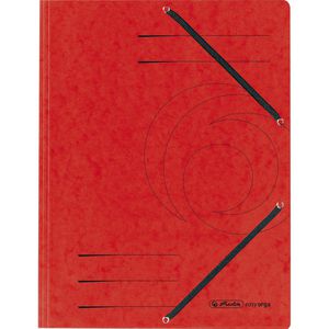 Herlitz Eckspanner 10843902 easy orga, A4, Karton, rot, 3 Einschlagklappen