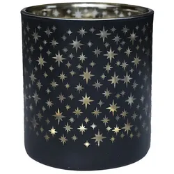 Windlicht Stars schwarz 13cm