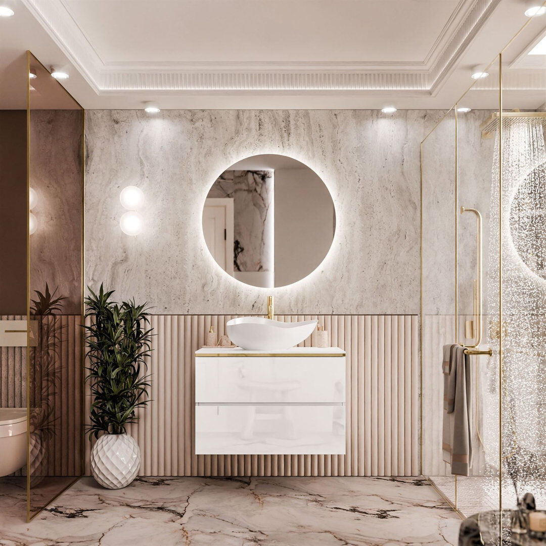 LukMebel AURORA bathroom cabinet White