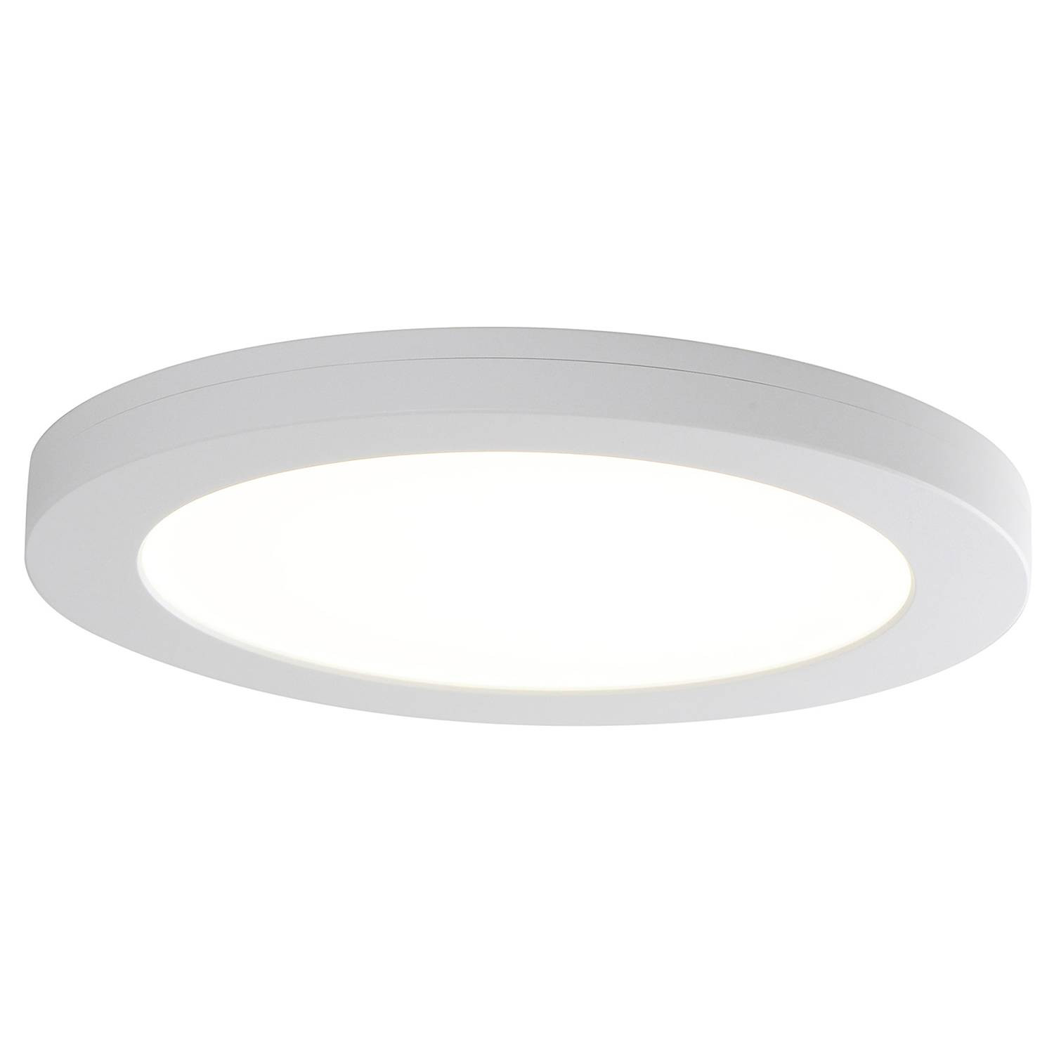 home24 Plafondlamp Bonus wit, Ø 22 cm, Modern LED-verlichting van aluminium en polyetheen
