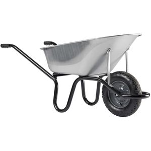 Haemmerlin Schubkarre Aktiv Premium Reno, Tragkraft 150 kg, mit Luftbereifung, verzinkte Stahlmulde, 110 Liter