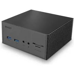 Lindy DST Pro 101 (USB-C), Dockingstation + USB Hub, Grau