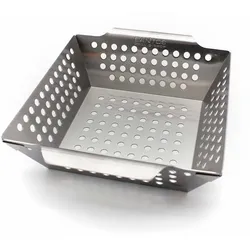 CHEFGASTRO BBQ Gemüsekorb XS, Grillwok | 21,5x21,5cm | Edelstahl