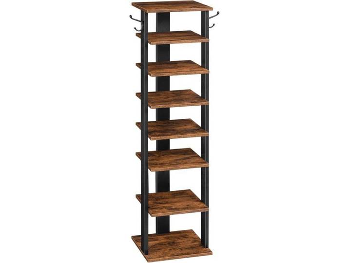Étagère à Chaussures à 8 Niveaux Meuble à Chaussures Rangement des Chaussures Gain de Place Stable pour Entrée Salon Chambre