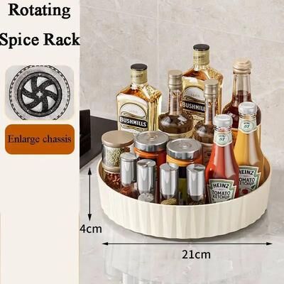 Inspire Essentials 360 Rotating Spice Rack Lazy Susan Kitchen Cabinet Organizer Tray 1