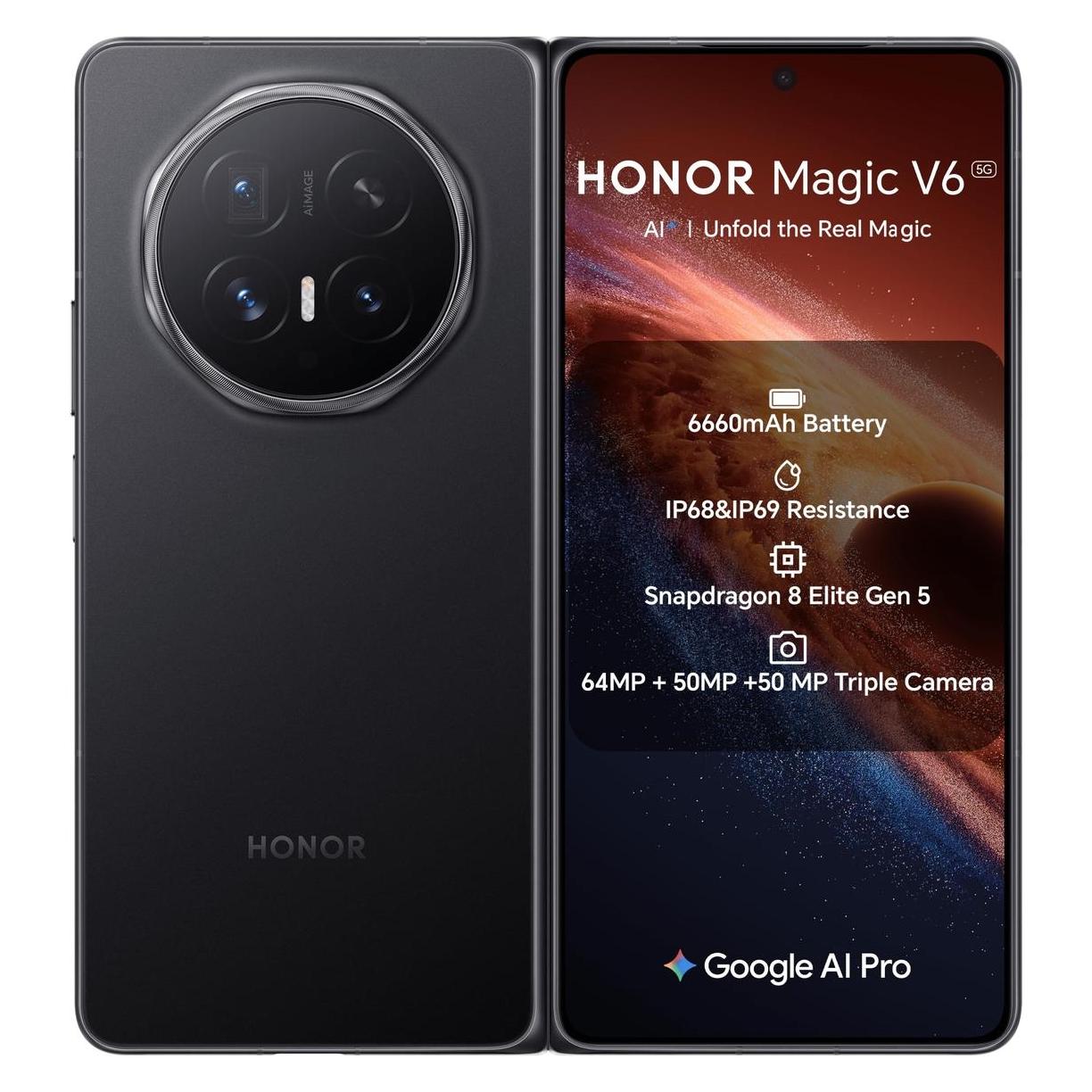 Honor Magic V6 (512 GB, Black, 6.52", Hybrid Dual SIM, 5G) (5109CETX)