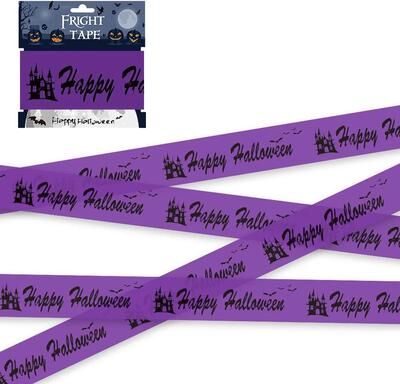 Uplift Treasures Halloween Skull Warning Tape Window Party Decoration purple 6m