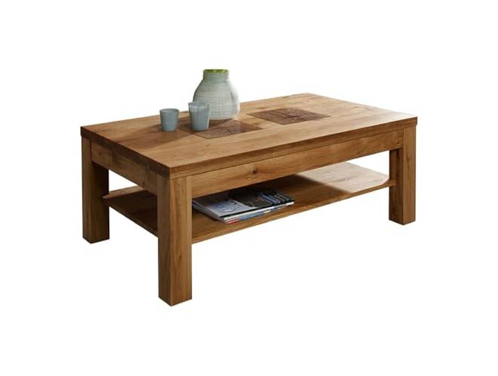 Lomadox Wohnzimmer Sofatisch Couchtisch 118x70cm, Wildeiche massiv geölt