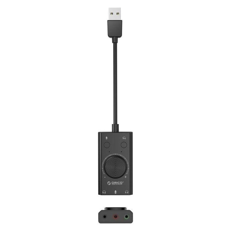 Orico Other Computer Accessory SC2 External Multifunction Sound Card with USB-A - Black (USB 2.0) (ORICO-SC2-BK-BP-HU)