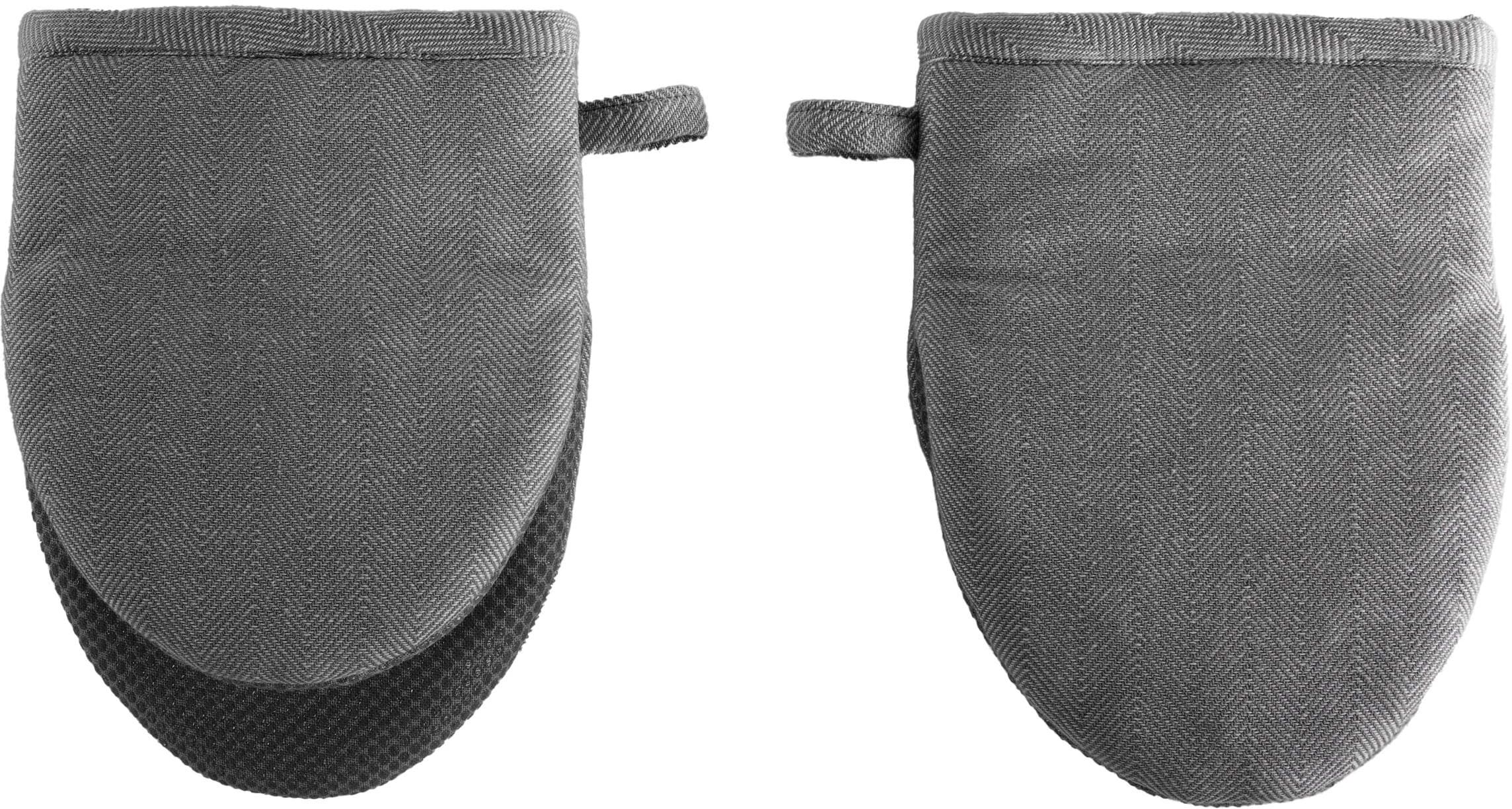 Topfhandschuhe "Tiseco Ruga", grau (schwarz), B:14cm, Baumwolle, Topflappen, Topfhandschuhe schwarz Einheitsgröße