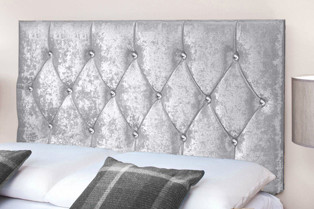 Fairmont Park Upholstered Velvet Headboard Grey Single