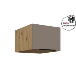 Küchen Aufsatzschrank 50 Küche ARIA Sandgrau Küchenzeile Anti Fingerprint