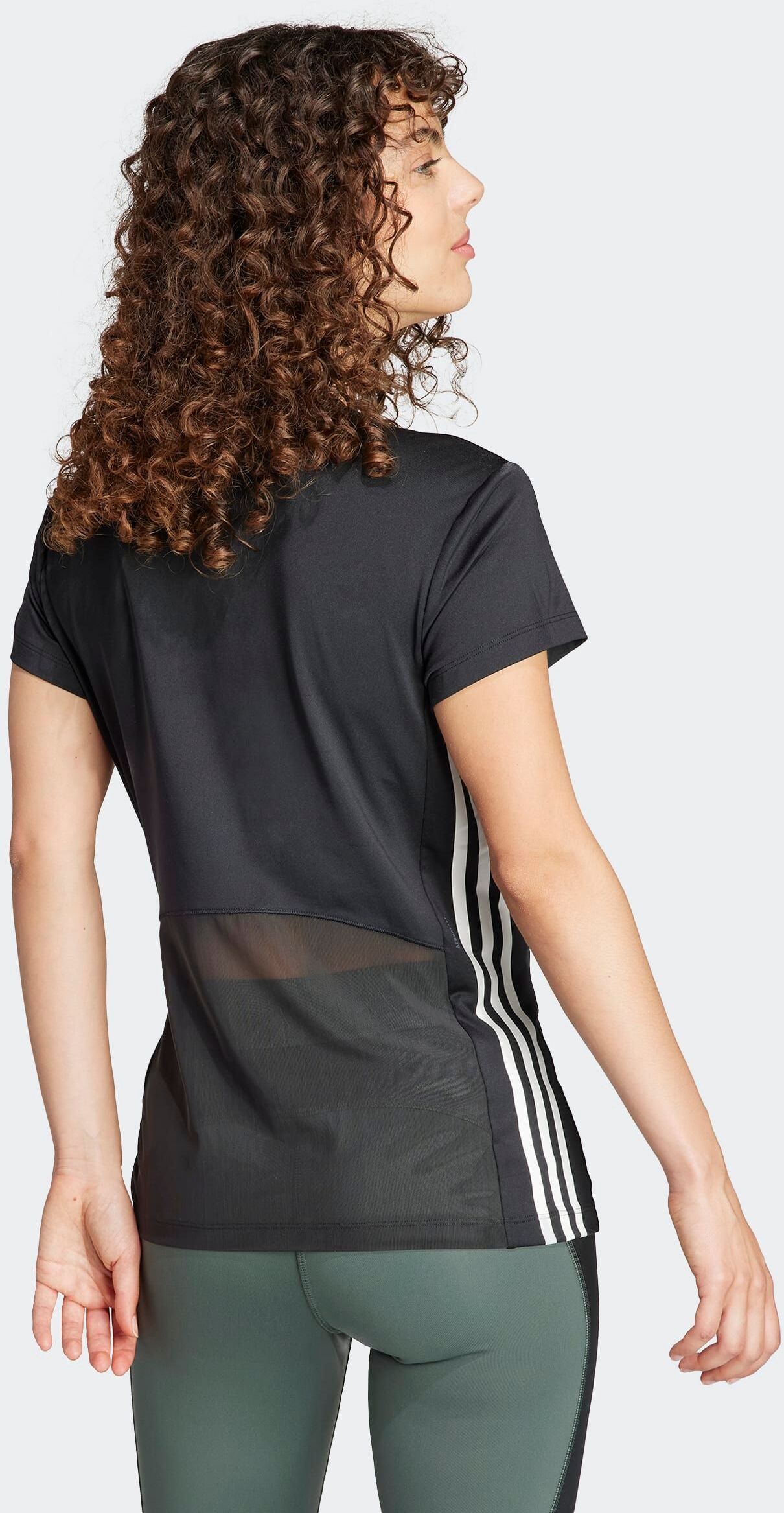 T-Shirt ADIDAS PERFORMANCE "HYPERGLAM TRAINING", Damen, Gr. XXL, schwarz-weiss (schwarz, weiß), Obermaterial: 88% Polyester, 12% Elasthan, Rundhals, Shirts T-Shirt schwarz, weiß XXL