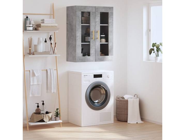 vidaXL Wandschrank Betongrau 69,5x34x90 cm