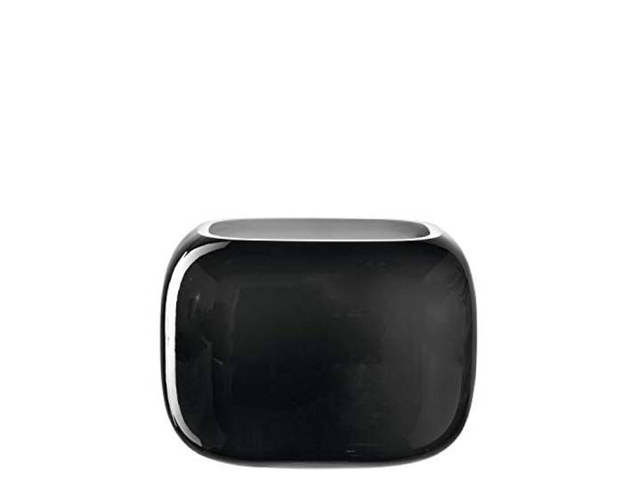 Leonardo Milano 041660 Vase en verre teinté gris\, fabriqué à la main\, au design moderne\, hauteur : 13 cm\, largeur : 18 cm