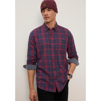 Karohemd BRUNO BANANI, Herren, Gr. L, N-Gr, rot kariert, Web, Obermaterial: 100% Baumwolle, kariert, Basic schmal normal, Ärmel mit Ärmelschlitz Manschette, Hemden Karohemd, mit Knopfleiste, schmale Passform, aus Baumwolle in Webqualität