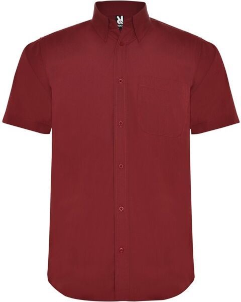 Chemise à manches courtes publicitaire en popeline Aifos Grenat XXXL