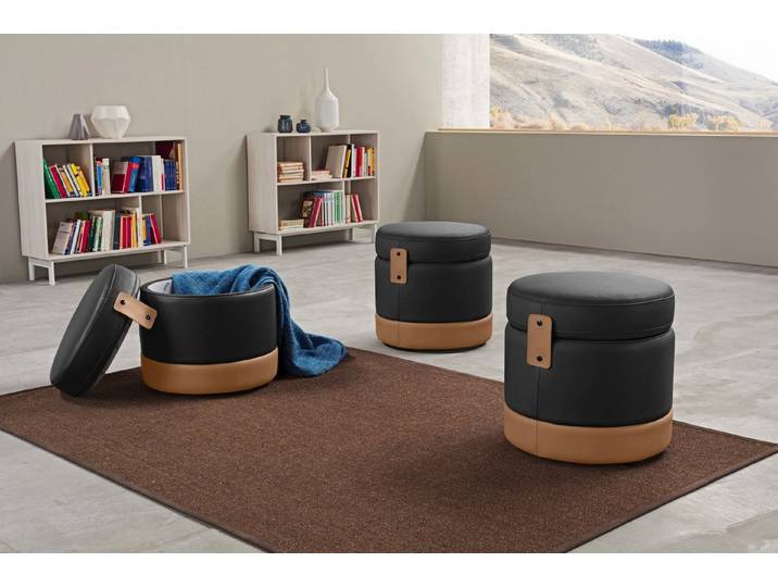 Egoitaliano Hocker Tonder, Designhocker als Blickfang mit tollen Details, B/T 50/50cm, inkl. praktischem Stauraum als funktionale Stauraummöglichkeit