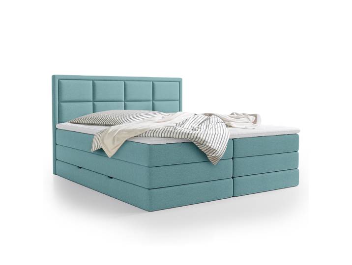 Boxspringbett Maynes 200 x 200cm Webstoff Pria Grau