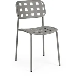 Gartenstuhl Clover 4er-Set aus Metall, modern, grau, stapelbar für deinen Außenbereich