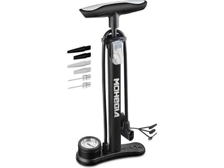 Fahrradpumpe mit Manometer 160 PSI Schwarz, Metall, 16x41.9x19.1 cm, Freizeit & Co, Sport & Fitness, Fahrräder, Fahrradzubehör