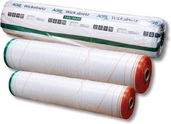 Rundballennet UV-bestendige wikkelfolie 1,23 m x 2500 m voor hooi en silage - Wit